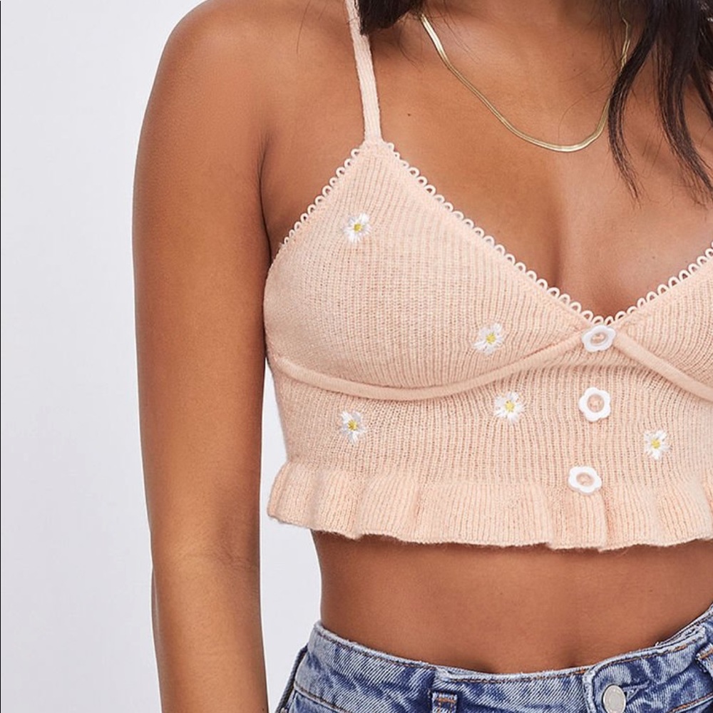 For Love And Lemons Peach Crop Top